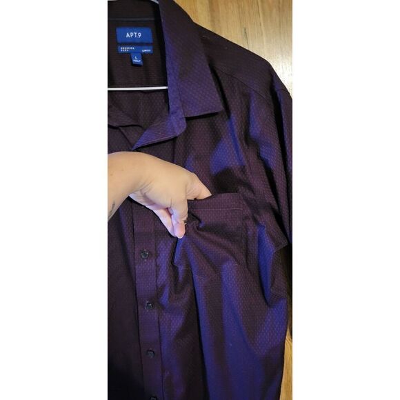 NWOT Apt 9 purple long-sleeved button-down collard dress shirt - Picture 5 of 7